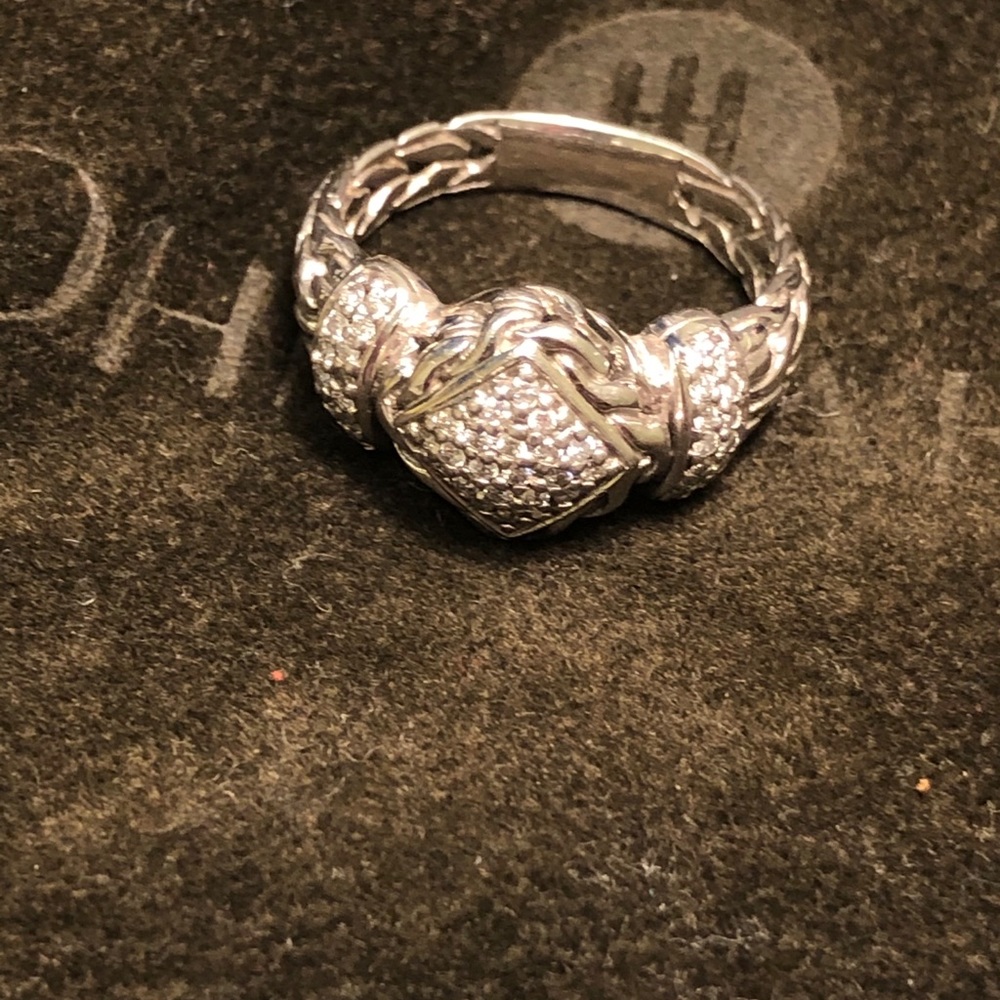 Silver diamond ring